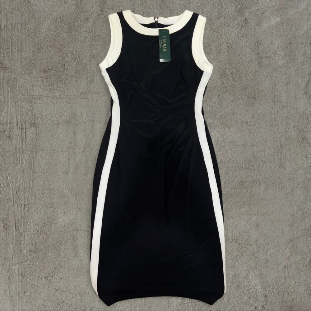 NWT Ralph Lauren Elegant Black and White Sleeveless Dress